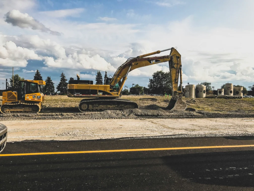 A construction company prepping a site