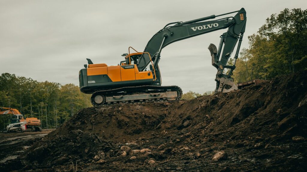 heavy machinery used during an excavation